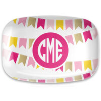 Pink Banner Melamine Platter