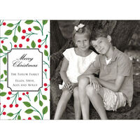 Red Christmas Berries Flat Photo Cards