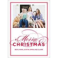 Merry Christmas Flourish Flat Letterpress Photo Cards