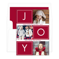 Red Joy Blocks Holiday Photo Cards