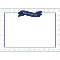 Navy Confetti Flat Note Cards