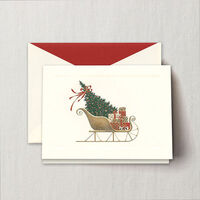 Engraved Santa's Sleigh Christmas Card