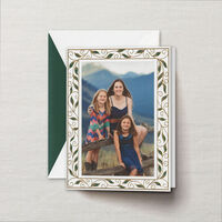 Engraved Holiday Vines Side Fold Christmas Digital Photo Card