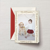 Engraved Merry Christmas Side Fold Holiday Photo Mount Card