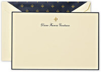 Hand Engraved Motif on Correspondence Card with Border