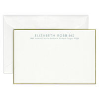 Pearl White Hand Bordered Correspondence Card