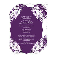 Purple Vintage Lace Invitations