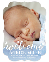 Blue Loving Welcome Baby Photo Announcements