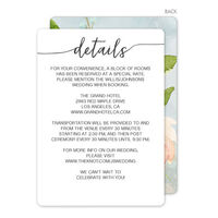 Black Detail Swoosh Wedding Information Cards