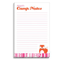 Pink Border Fox Camp Notepads