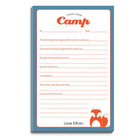 Blue and Orange Border Fox Fill In Camp Notepads