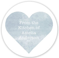 Gray Watercolor Heart Kitchen Round Stickers