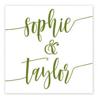 Green Swoosh Names Square Gift Stickers