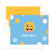 Colorful Silly Emoji Dots Foldover Note Cards