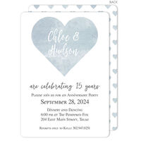 Gray Watercolor Heart Invitations