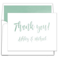 Green Ombre Foldover Thank You Note Cards