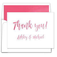 Pink Ombre Foldover Thank You Note Cards