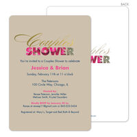 Latte Floral Couples Shower Invitations
