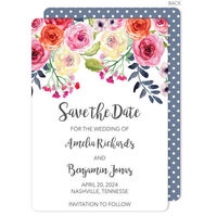 White Watercolor Roses Save the Date Announcements