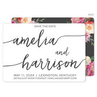 Charcoal Large Swoosh Names Save the Date Announcements