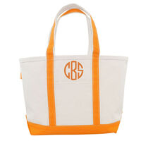 Personalized Medium Orange Trimmed Classic Tote
