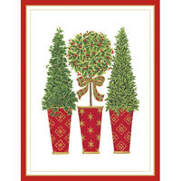 Embossed Topiaries Holiday Cards