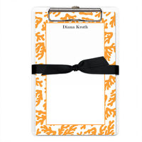 Orange Coral Border Notepads with Clipboard