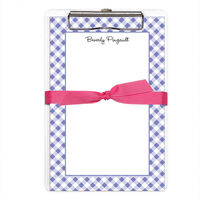Purple Gingham Border Notepads with Clipboard