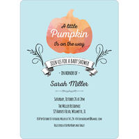 Watercolor Pumpkin Baby Shower Invitations