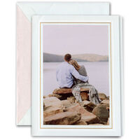 White and Gold Beach Glass Photo Cards