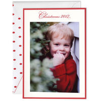 Vertical Red Christmas 2017 Foldover Photo Holiday Cards