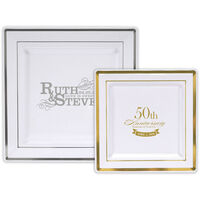 Your Logo on Banded Square Plastic Plates