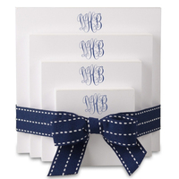 Perfect Monogrammed Notepads Tied with a Blue Ribbon
