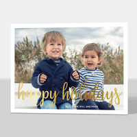 Happy Holidays Foil Flat Photo Cards