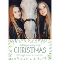 Winter Leaves Vertical Holiday Photo Cards