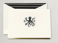 Octopus Boxed Folded Note Cards - Hand Engraved