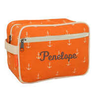 Personalized Orange Anchors Canvas Travel Bag
