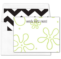 Lime Flower Flat Note Cards