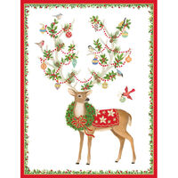 Reindeer with Ornamental Antlers Holiday Cards
