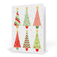 Embossed Festive Trees Folded Holiday Cards