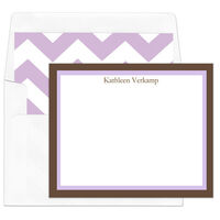 Chocolate Brown/Lavender Flat Note Cards