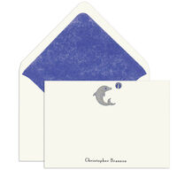 Dolphin Engraved Motif Flat Note Cards
