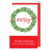 Merry Holiday Wreath Flat Gift Enclosures
