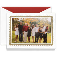 Golden Lace Folded Photo Holiday Cards
