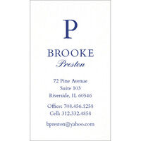 Vertical Large Initial Letterpress Contact Cards