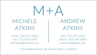 Couples Letterpress Contact Cards
