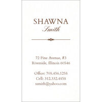 Vertical Elegant Script Letterpress Contact Cards