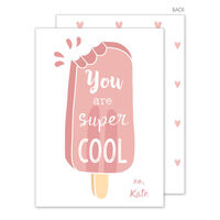 Pink Popsicle Valentine Exchange Cards