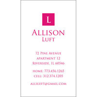 Square Initial Business Cards - Raised Ink