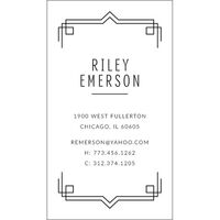 Vertical Deco Border Business Cards - Raised Ink